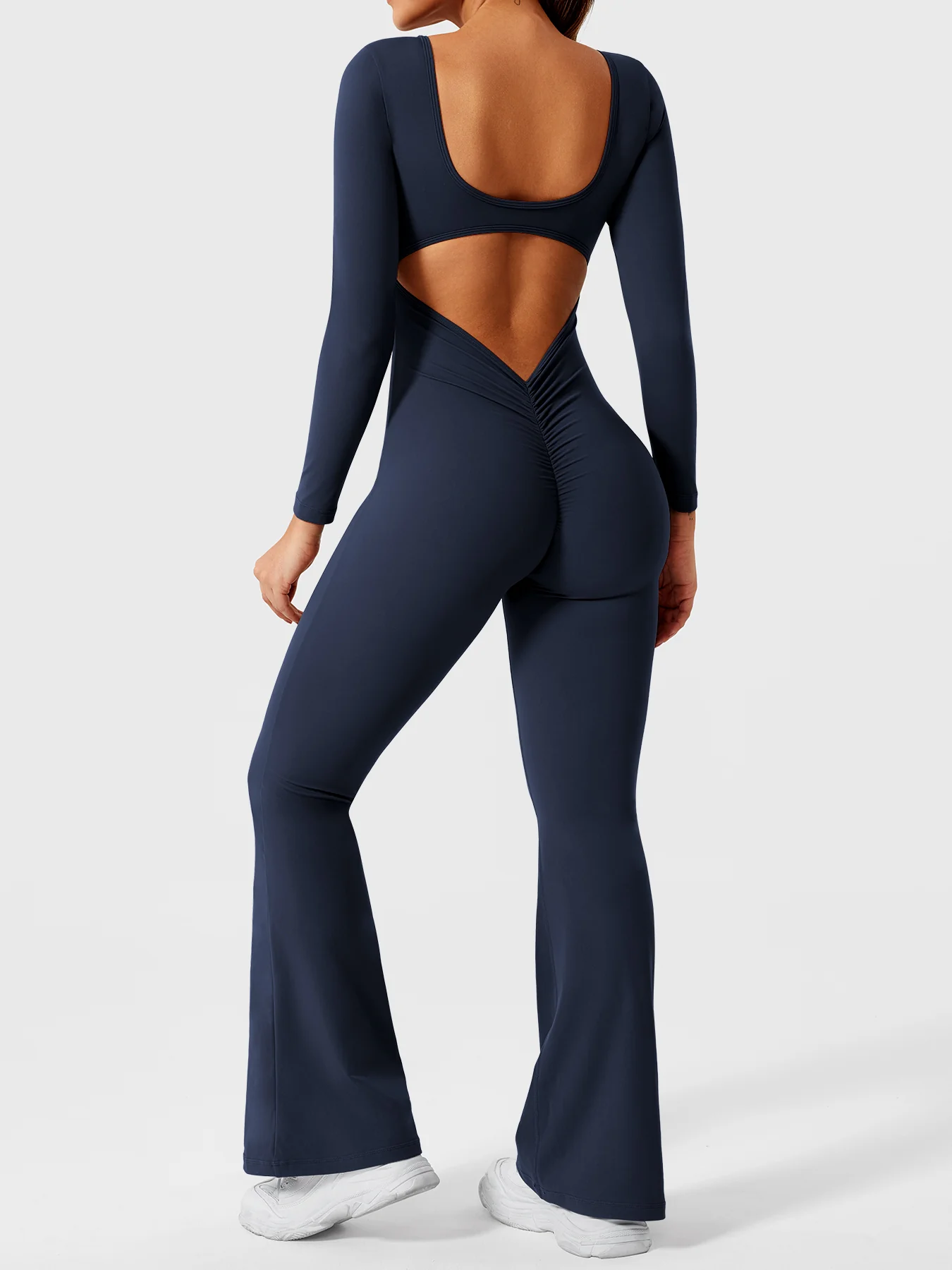 Yeoreo Lizvette Flare Long Sleeve V-back Jumpsuit - Image 15