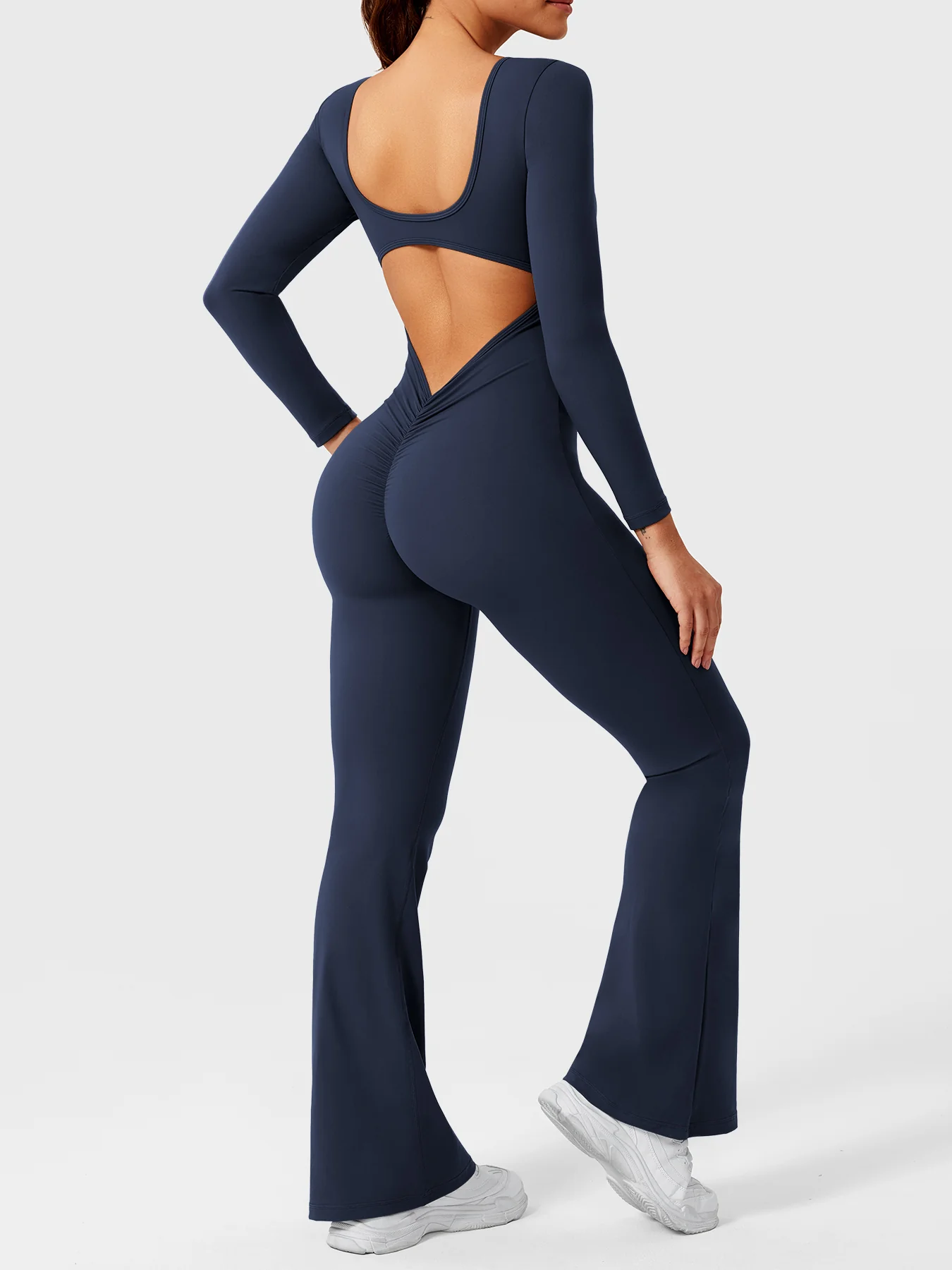 Yeoreo Lizvette Flare Long Sleeve V-back Jumpsuit - Image 17