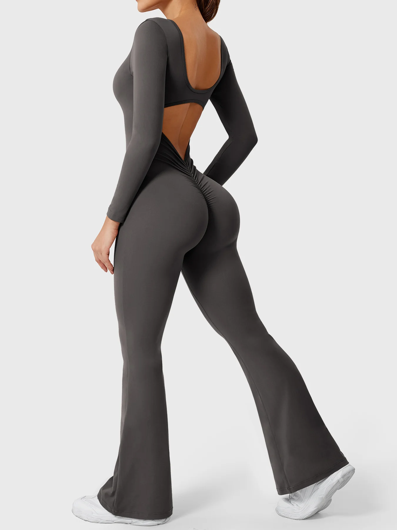 Yeoreo Lizvette Flare Long Sleeve V-back Jumpsuit - Image 19