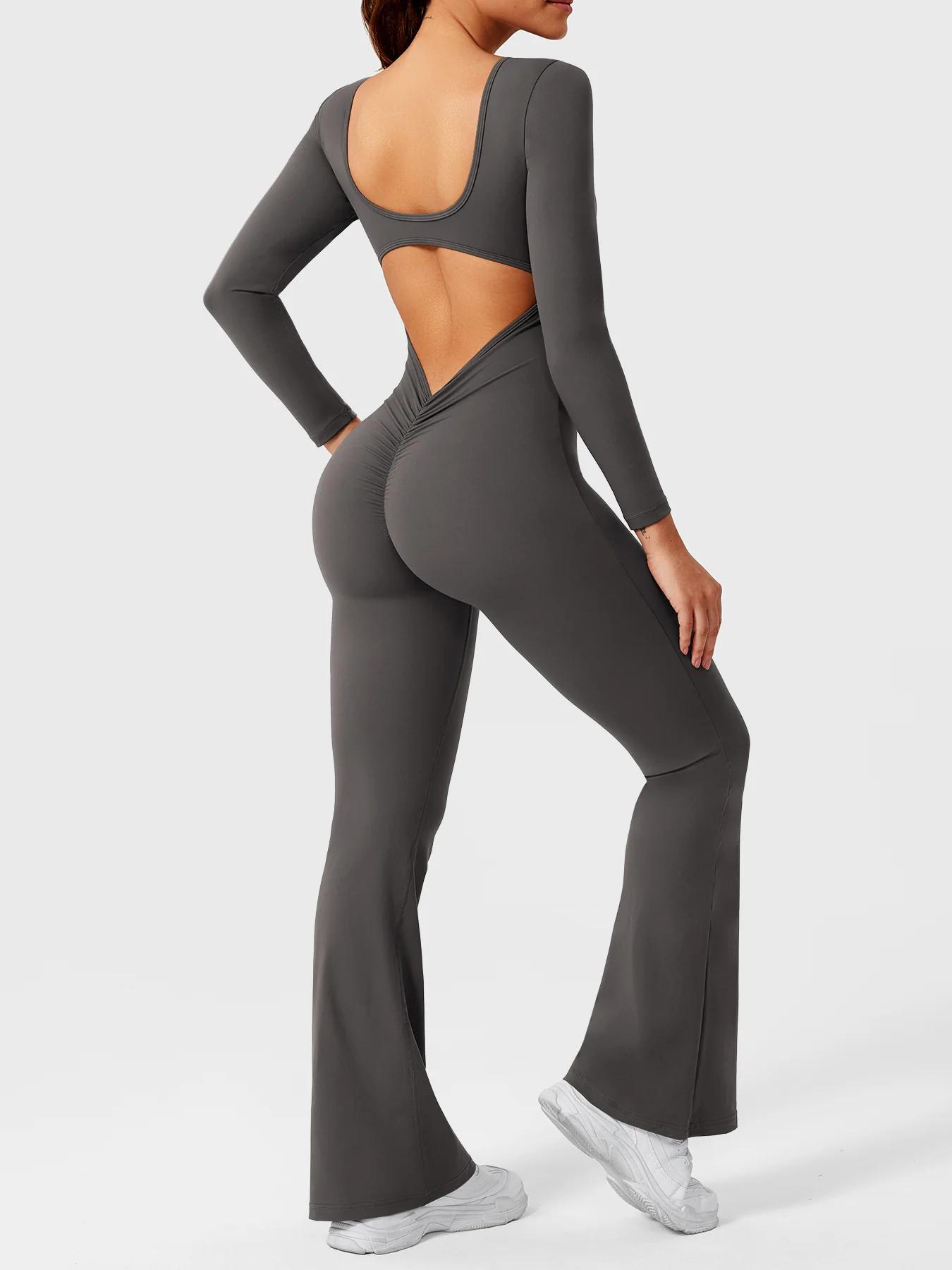Yeoreo Lizvette Flare Long Sleeve V-back Jumpsuit - Image 23