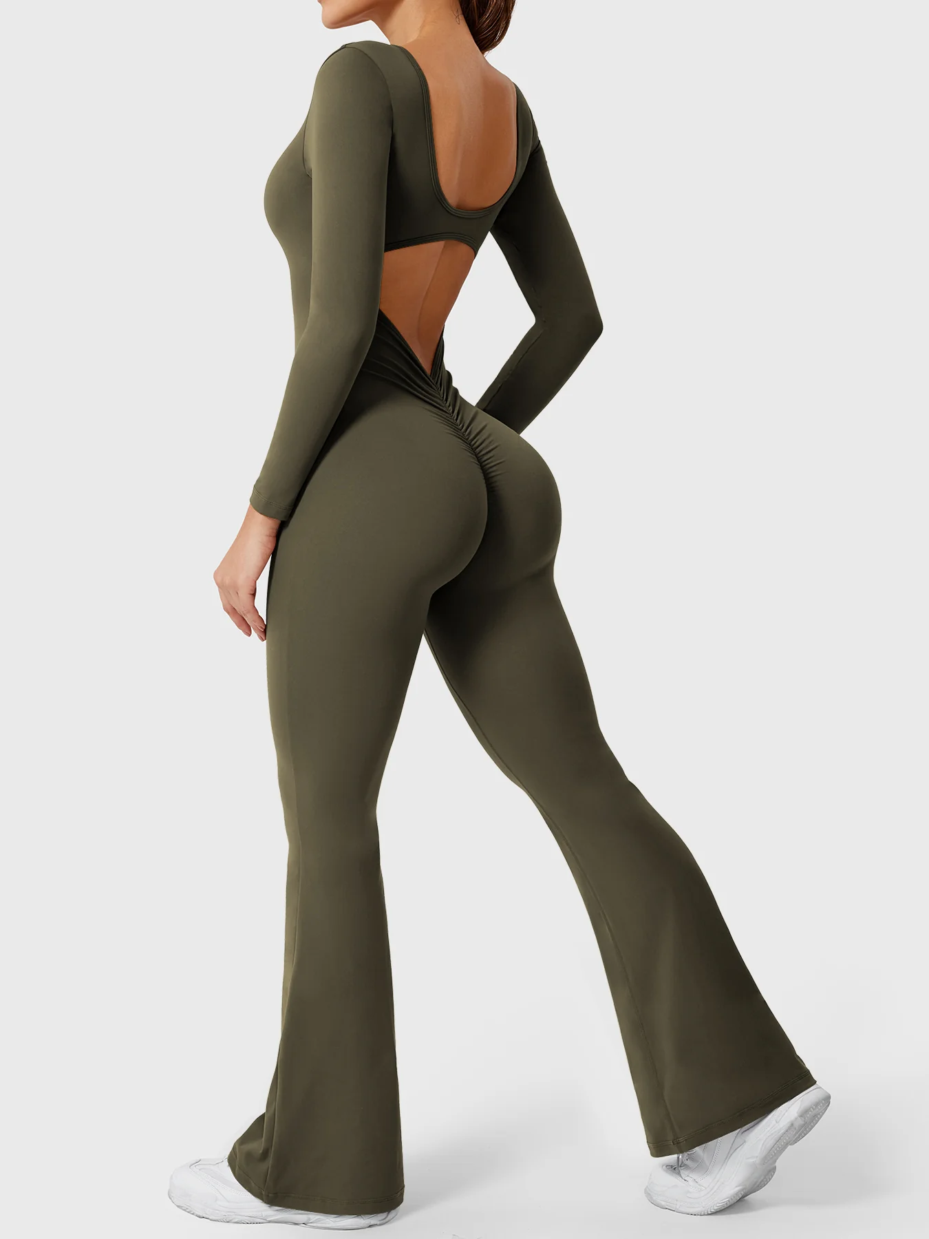 Yeoreo Lizvette Flare Long Sleeve V-back Jumpsuit - Image 25