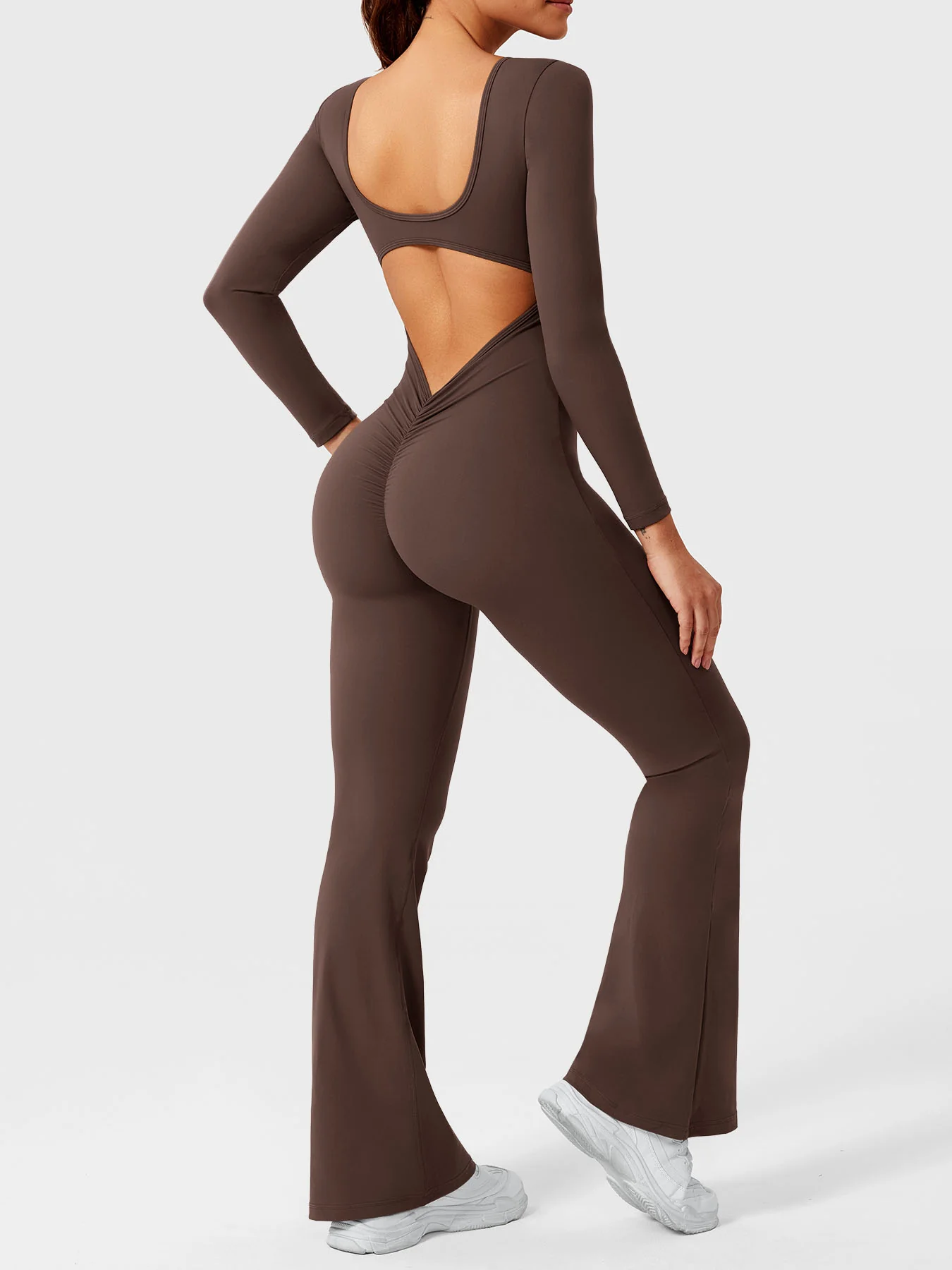 Yeoreo Lizvette Flare Long Sleeve V-back Jumpsuit - Image 35
