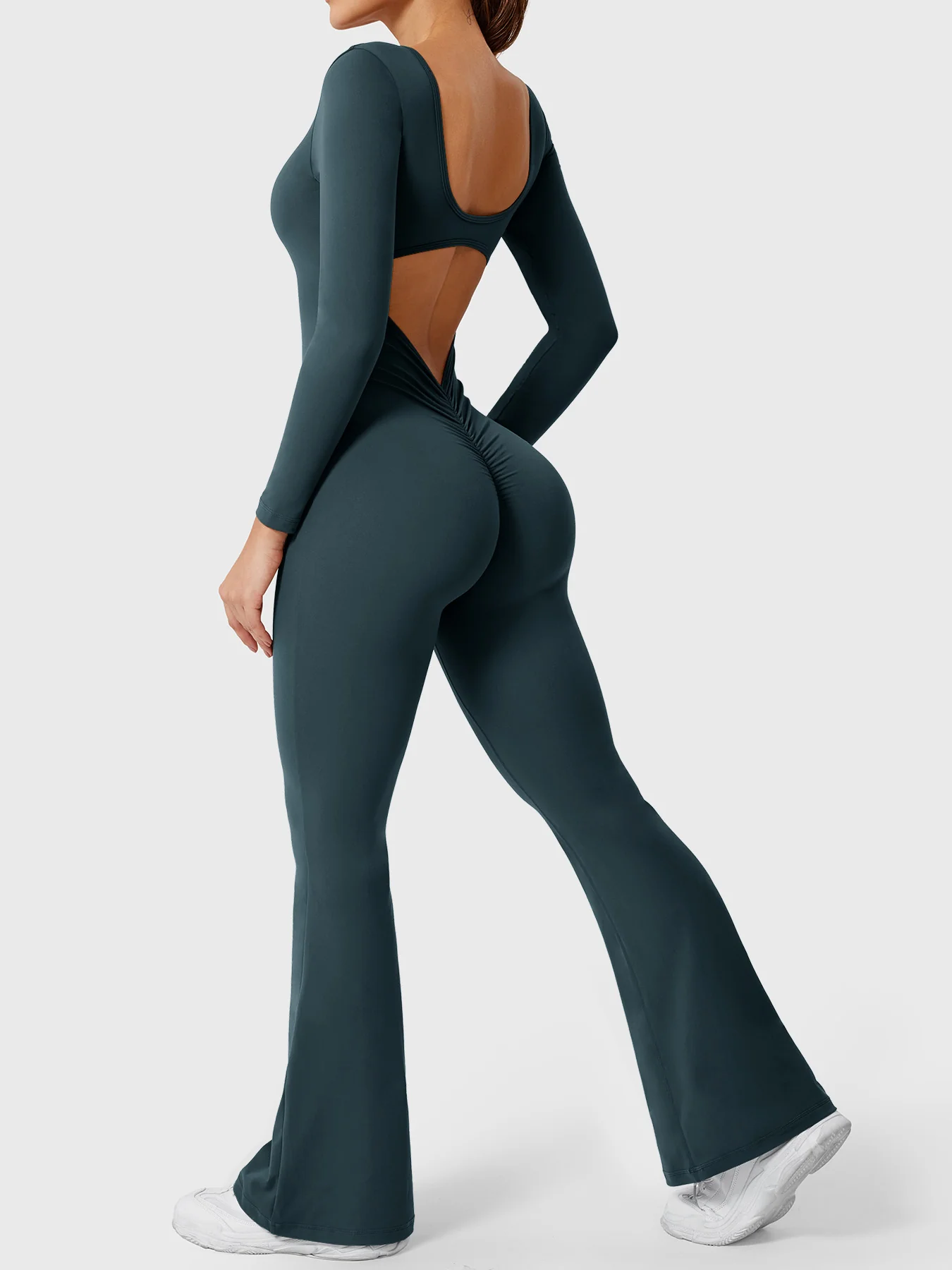 Yeoreo Lizvette Flare Long Sleeve V-back Jumpsuit - Image 37