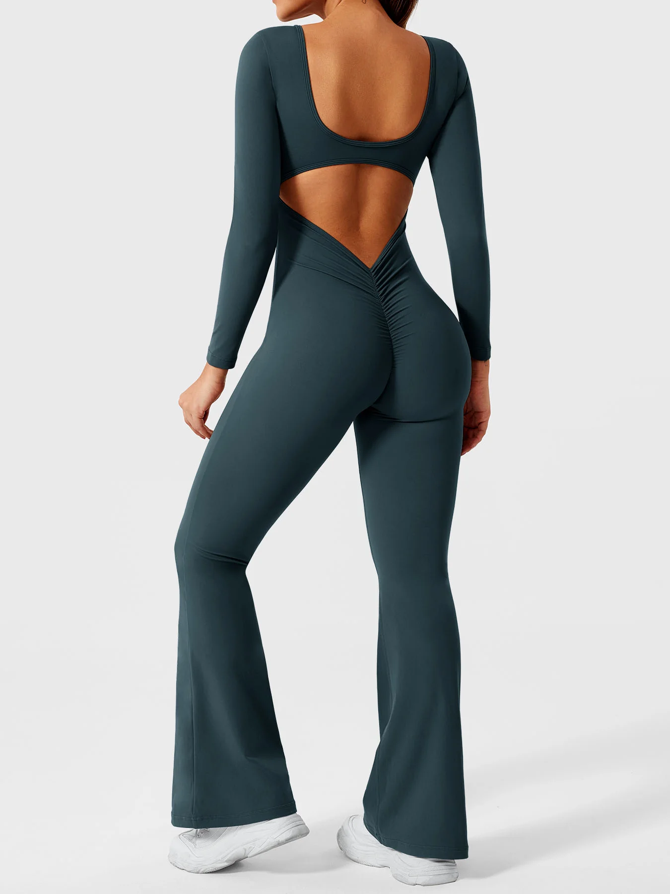 Yeoreo Lizvette Flare Long Sleeve V-back Jumpsuit - Image 39