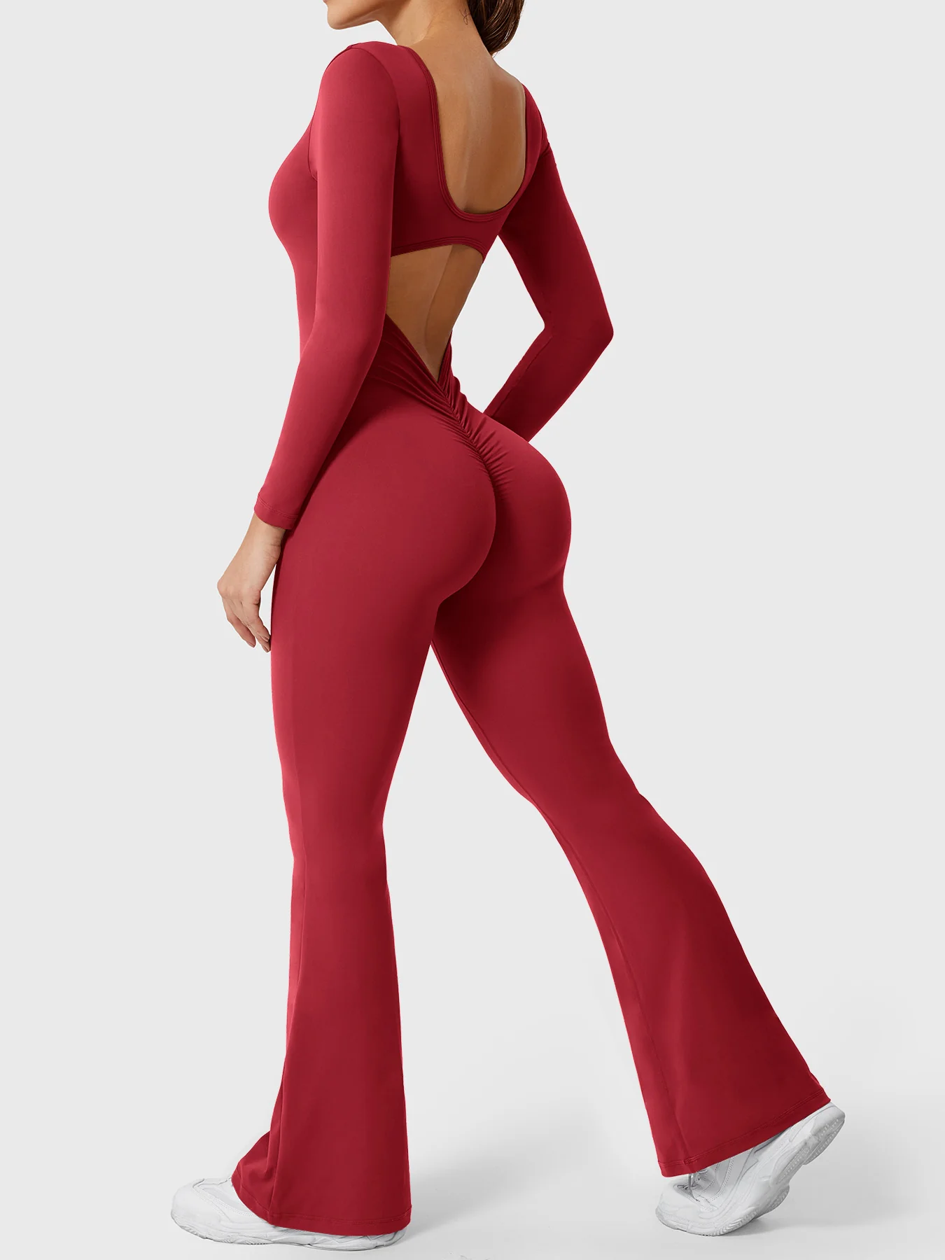 Yeoreo Lizvette Flare Long Sleeve V-back Jumpsuit - Image 43