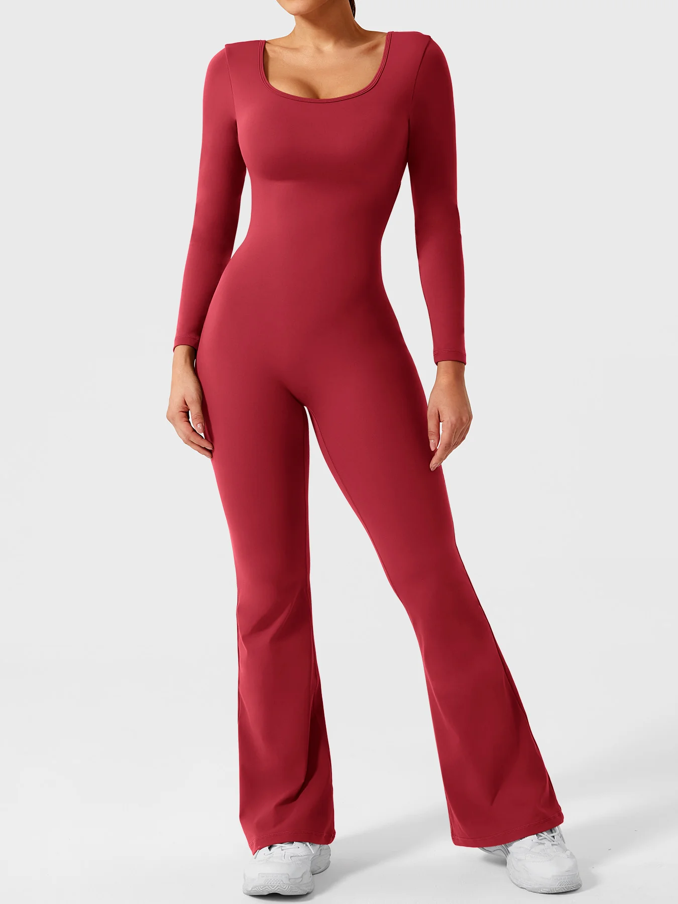 Yeoreo Lizvette Flare Long Sleeve V-back Jumpsuit - Image 44