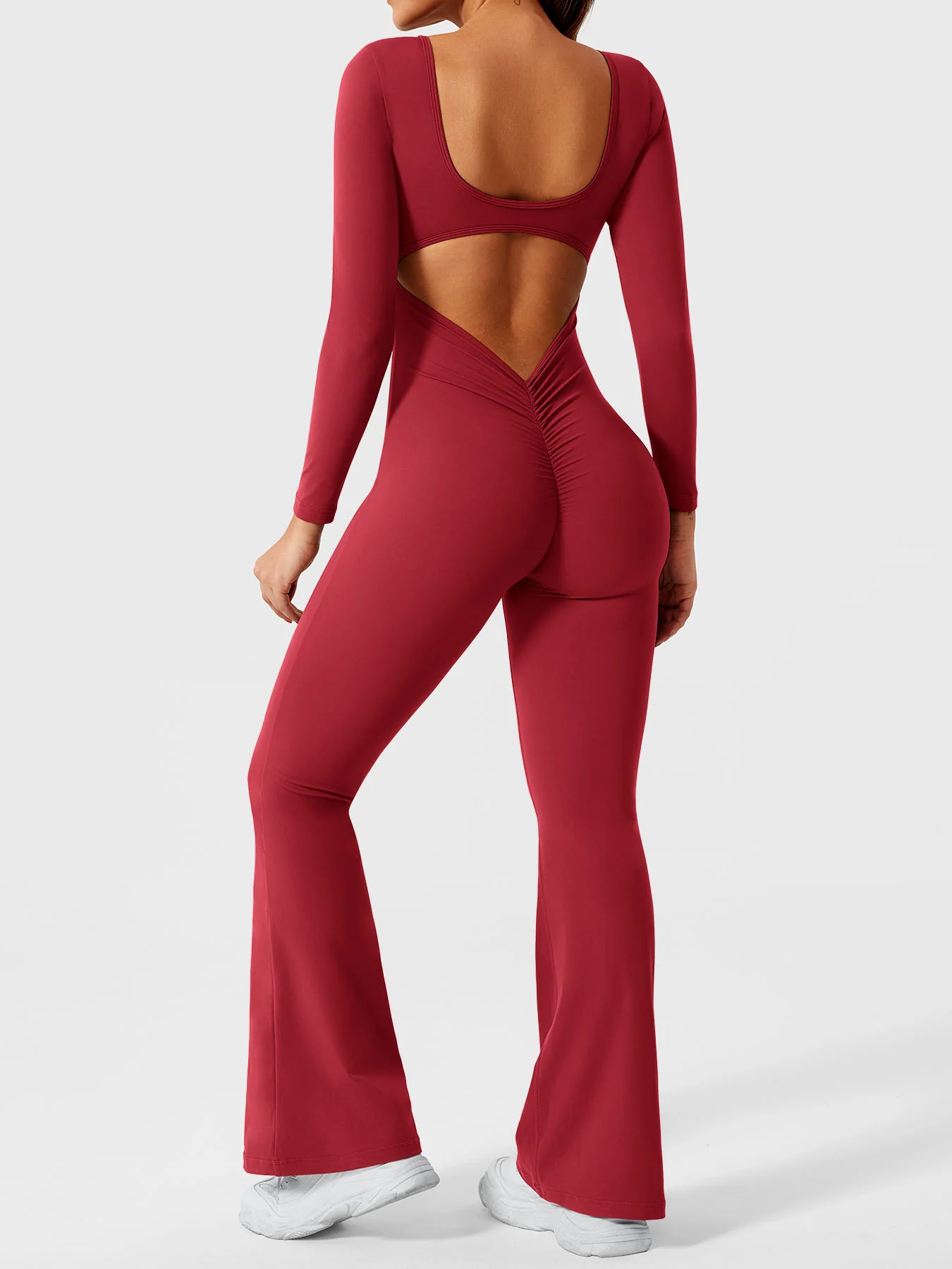 Yeoreo Lizvette Flare Long Sleeve V-back Jumpsuit - Image 45