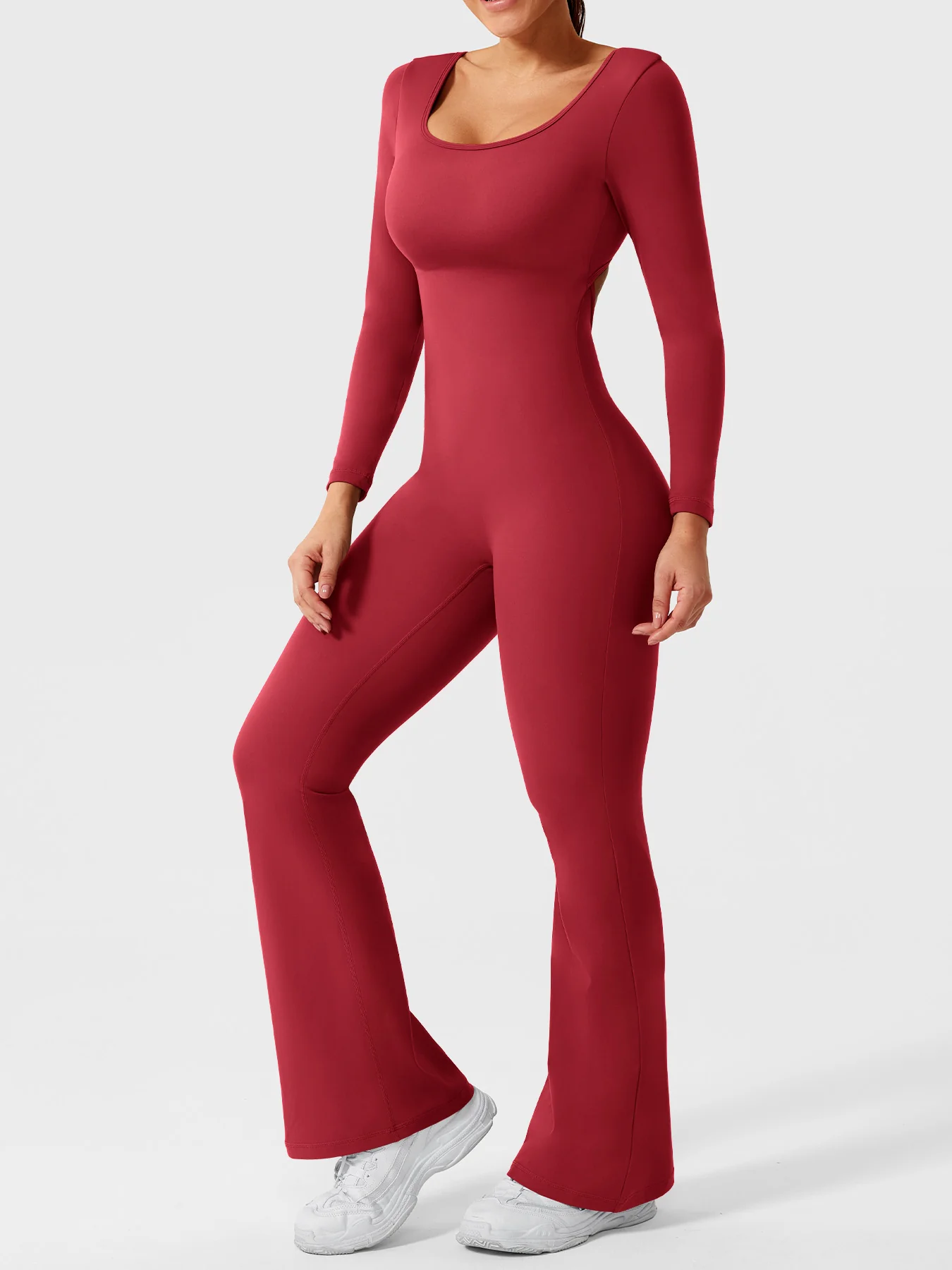 Yeoreo Lizvette Flare Long Sleeve V-back Jumpsuit - Image 46