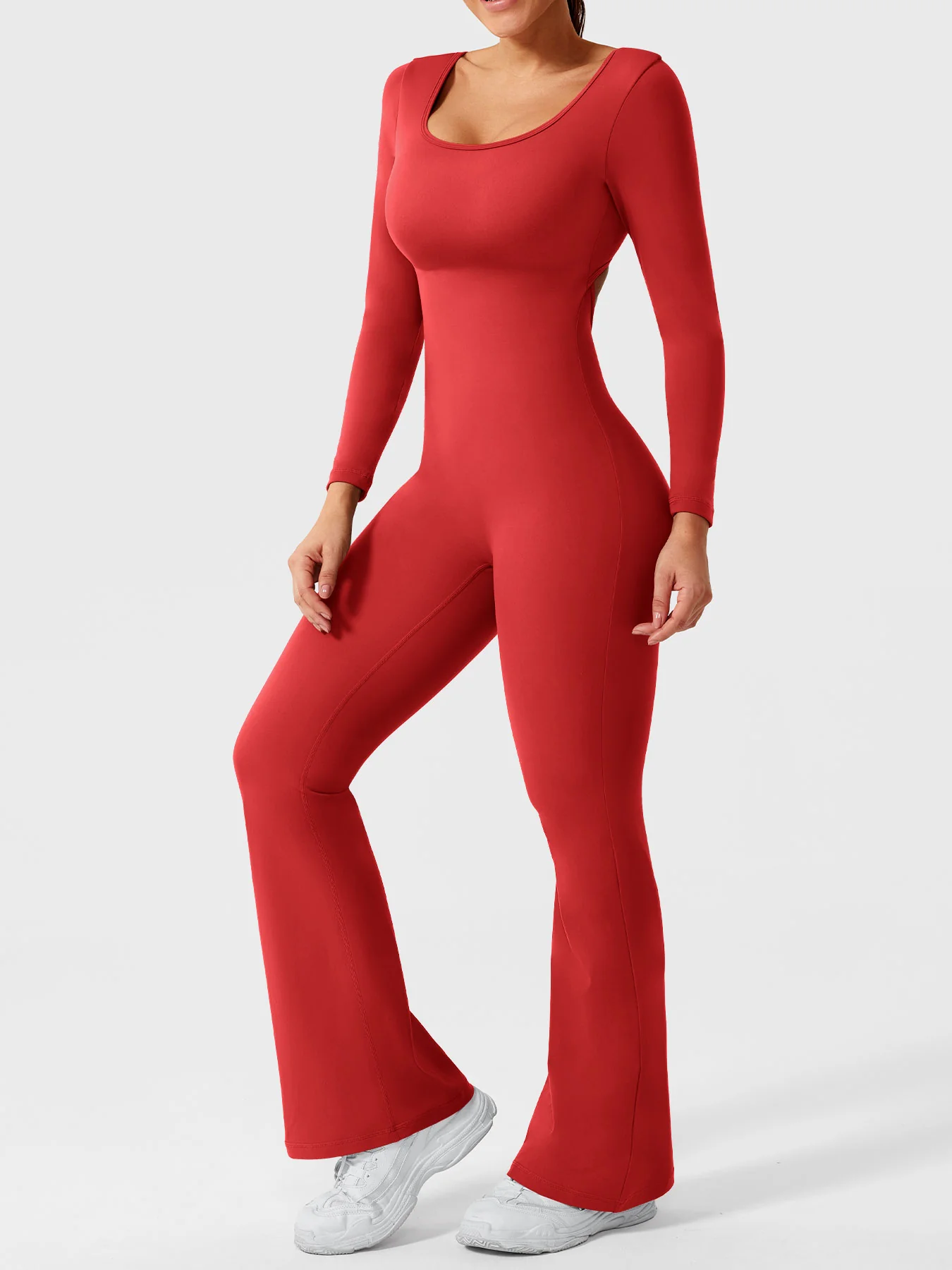 Yeoreo Lizvette Flare Long Sleeve V-back Jumpsuit - Image 58