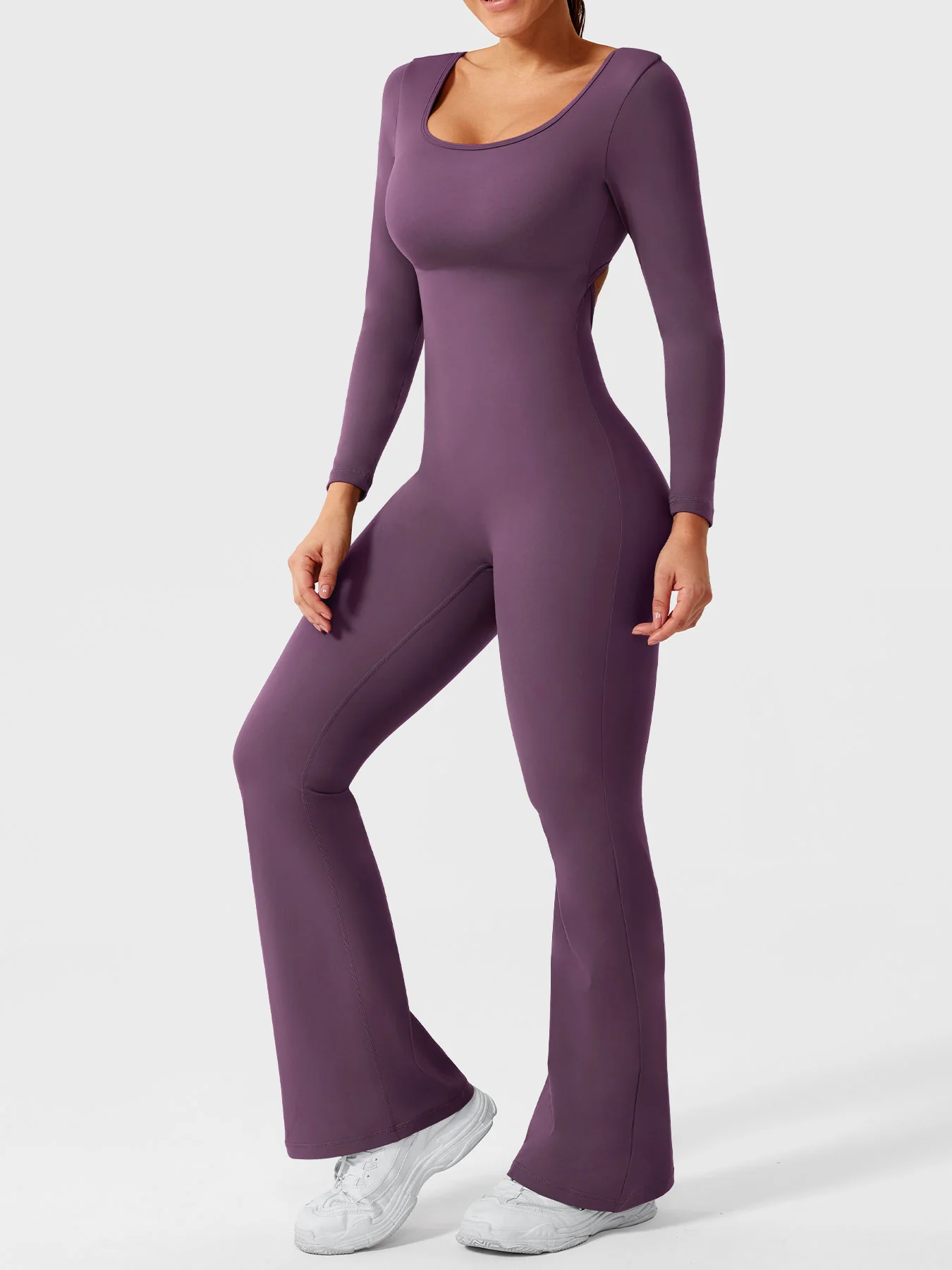 Yeoreo Lizvette Flare Long Sleeve V-back Jumpsuit - Image 64