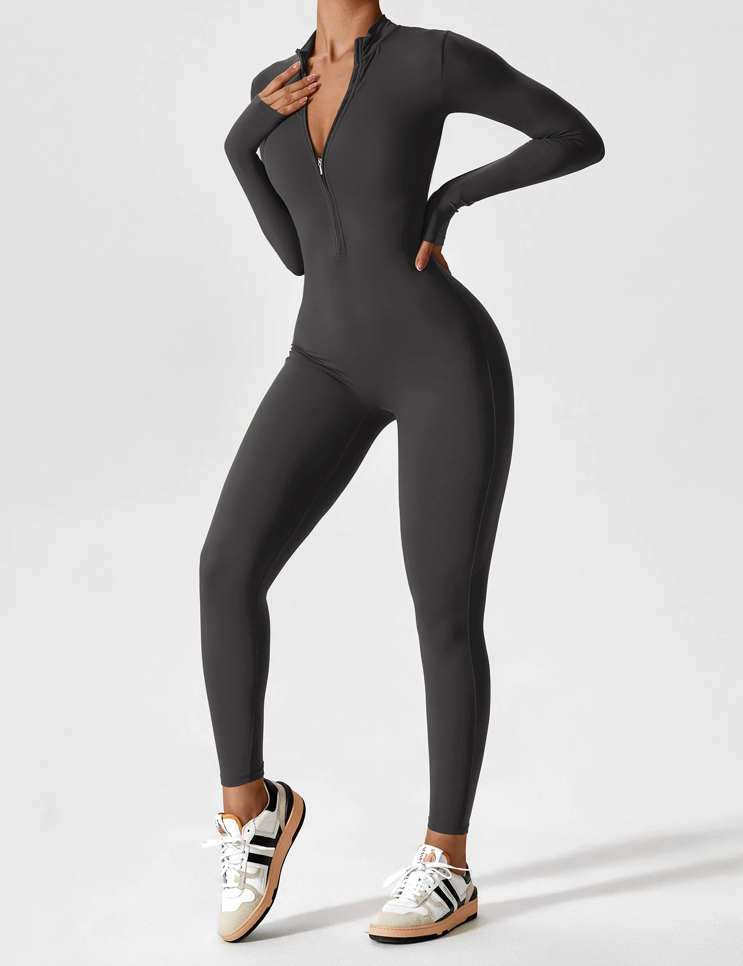Yeoreo Long Sleeve Zipper Jumpsuit - Image 106