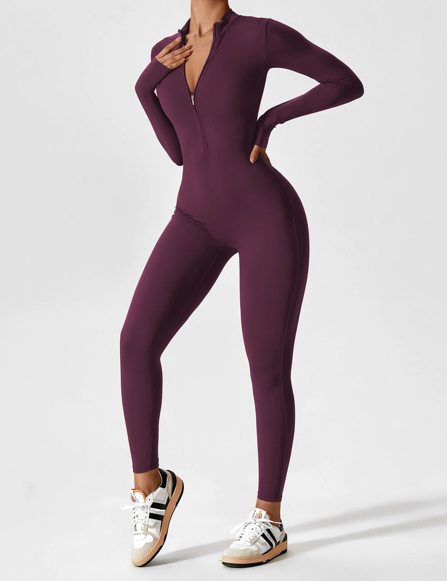 Yeoreo Long Sleeve Zipper Jumpsuit - Image 130