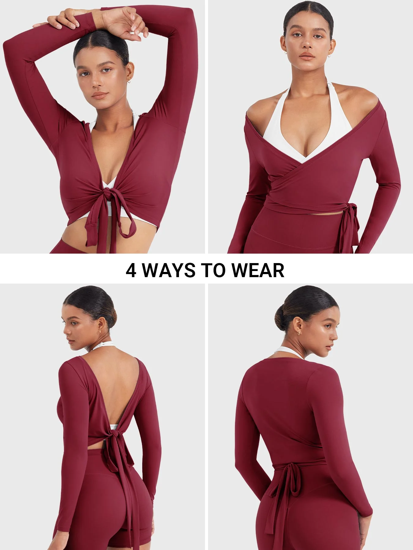 Yeoreo Michelie Long Sleeve Ballet Wrap Top - Image 4