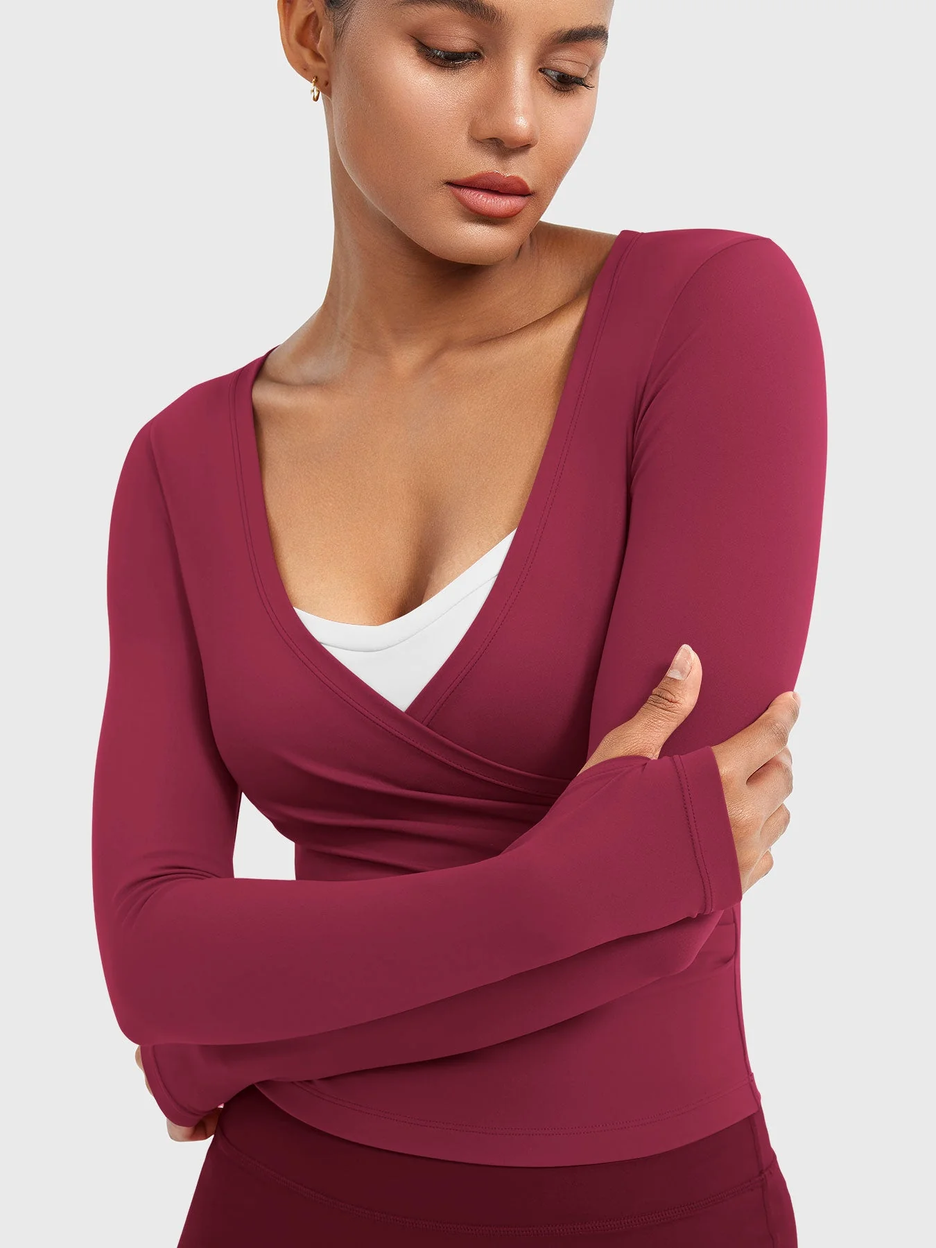 Yeoreo Minniy V Neck Long Sleeve Top - Image 4