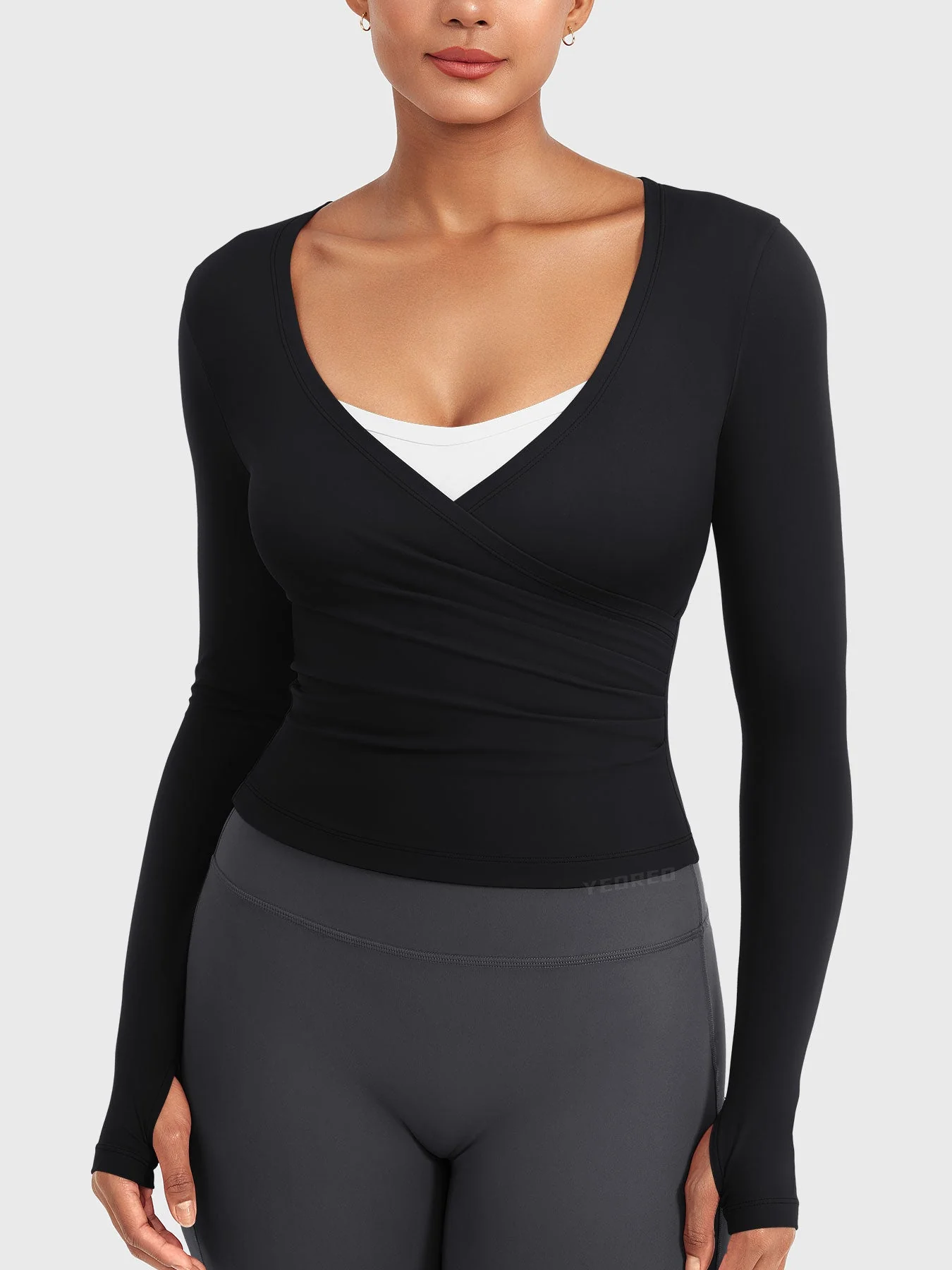 Yeoreo Minniy V Neck Long Sleeve Top - Image 6